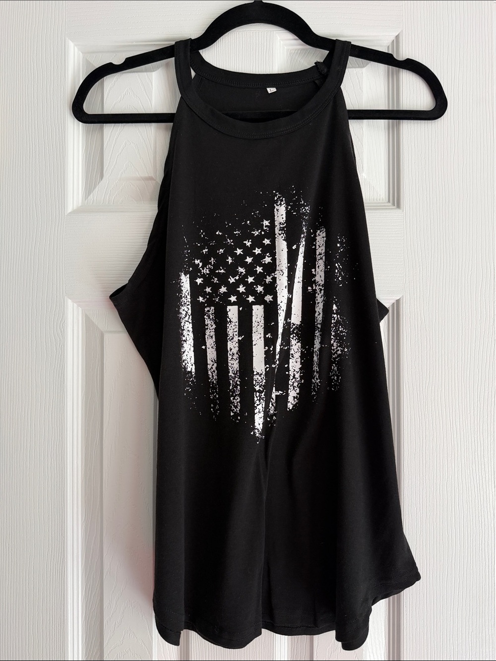 Black Graphic American Flag Tank Top - Unbranded